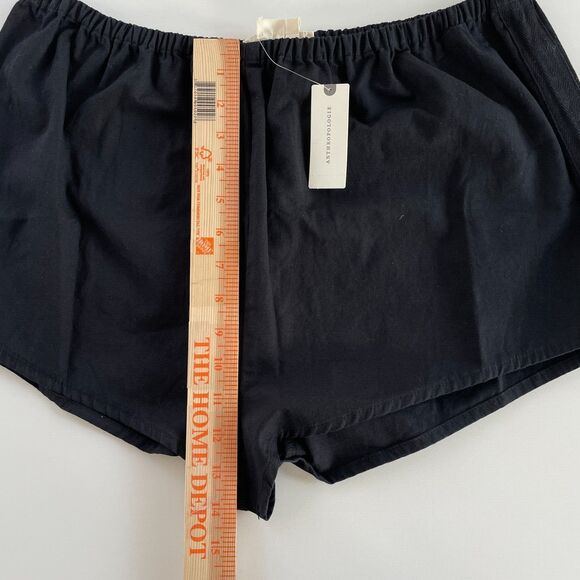 NWT by Anthropologie Black Pull On Linen Tap Shorts Size Large - Picture 9 of 11